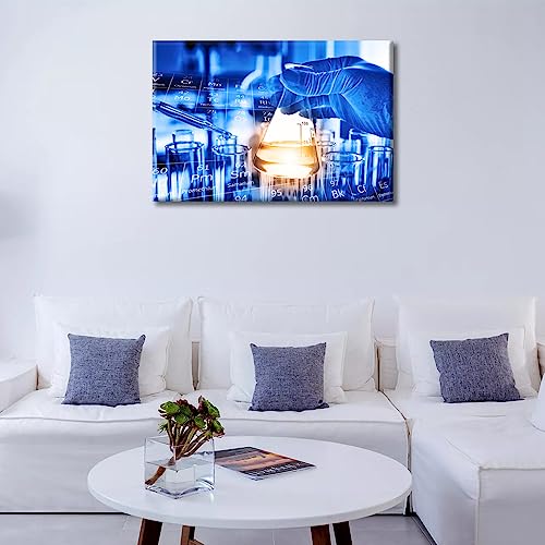 Image of TUMOVO 1 Pieces Medical Pictures Home Decor Home Decor Young Scientist Canvas Paintings Clinical Laboratory Wall Art for Living Room Print on Canvas Framed Ready to Hang (16 inch Wx24 H)