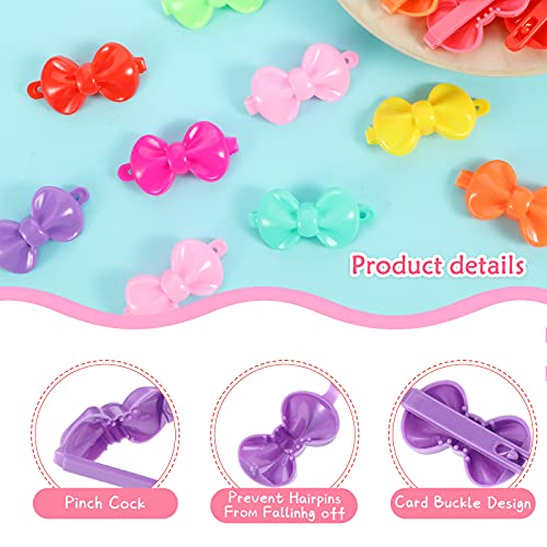 Willbond 100 Pieces Girls Hair Barrettes Self Hinge Plastic Hair Clip Toddler Kids Baby 80S 90S Hair Pin Colorful Cute Hair Clip Cartoon Hair Accessories thumb #2