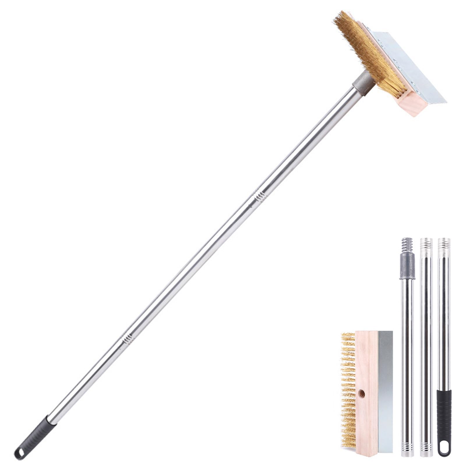 Handle Pizza Stone Brush Pizza Oven Brush with Copper Wire Bristles for Easy Cleaning of All Types of Ovens Oven
