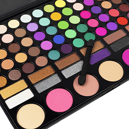 LaRoc 78 Shade Eyeshadow Palette - High Pigment Makeup Palette with Nude Eyeshadow, Powder Blush, Matte & Shimmer Shades - Gold to Black Eye Shadows, Applicators & Make Up Mirror - Image 6