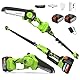 2-in-1 Akku Teleskop Hochentaster 8 Zoll & Mini Kettensäge mit 2×4.0Ah 21V Akku, Bürstenloser Motor, Arbeitshöhe bis 4.5 Meter, Kompakte Hochentaster zum Baum- und Heckenschneiden