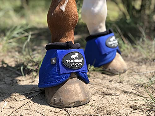 Image of 2520D Horse Bell Boots No-Turn Horse Bell Boots, Equine Ballistic Hoof Overreach Bell Boot, Pair