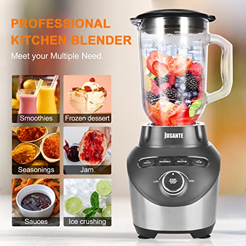 Blender-Countertop-Blender-for-Smoothies-with-64-oz-Glass-Jar-Kitchen-1200-Watts-High-Speed-Juicer-Blender-Ice-Crusher-for-Shakes-Frozen-Drinks-Black