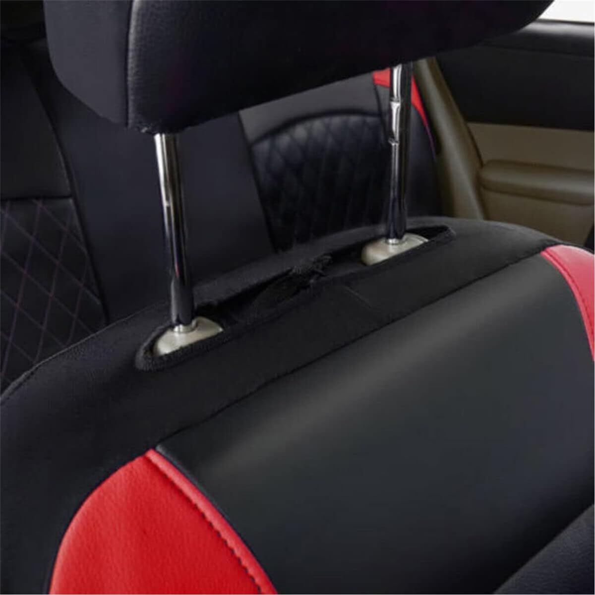 Car Seat Cover Set for Volvo XC60 Hybrid 2018-2024,Pu Leather Full Set Luxury Seat Cover Waterproof Seat Cushion Protector Airbag Compatible Pet Scratches,D/Red