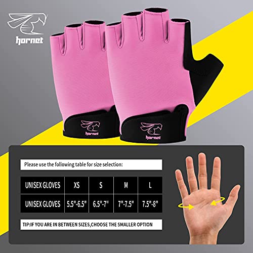 Hornet Watersports Light Pink Rowing Gloves for Women Ideal for Indoor Rowing, Sculling, Kayak, SUP, Outrigger Canoe, Dragon Boat and Other Watersports (S (Fits 6.5"-7"))