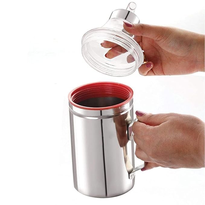 Image of INKULTURE Stainless Steel Oil Dispenser with Nozzle 1 Litre (1000 ml) (2 Piece)