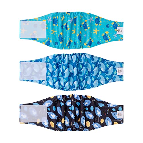 Image of CuteBone Belly Band for Dogs Male Reusable Diapers Washable Wrap DM36S