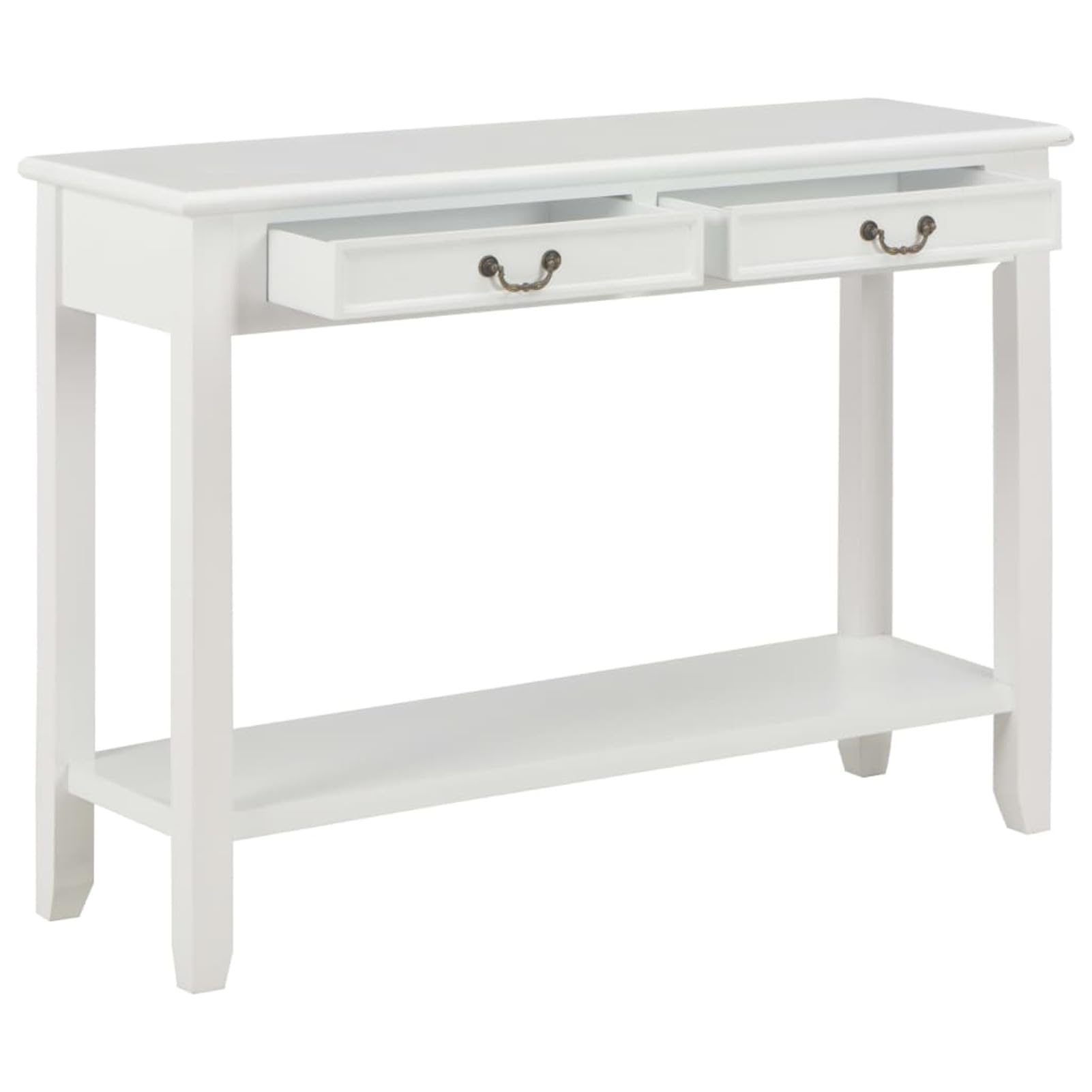 Homgoday Mesa Consola de Madera Blanco 110x35x80 cm Mesas auxiliares de salón,Mesa Consola Recibidor Mueble de Entrada Estrecha Clásica