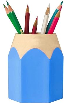 Pen Holder Pencil Shaped Dual-Use Brush Pot Plastic Removable Students Creative Colorful Red Pen Case Office School Supplies, 1pcs blue