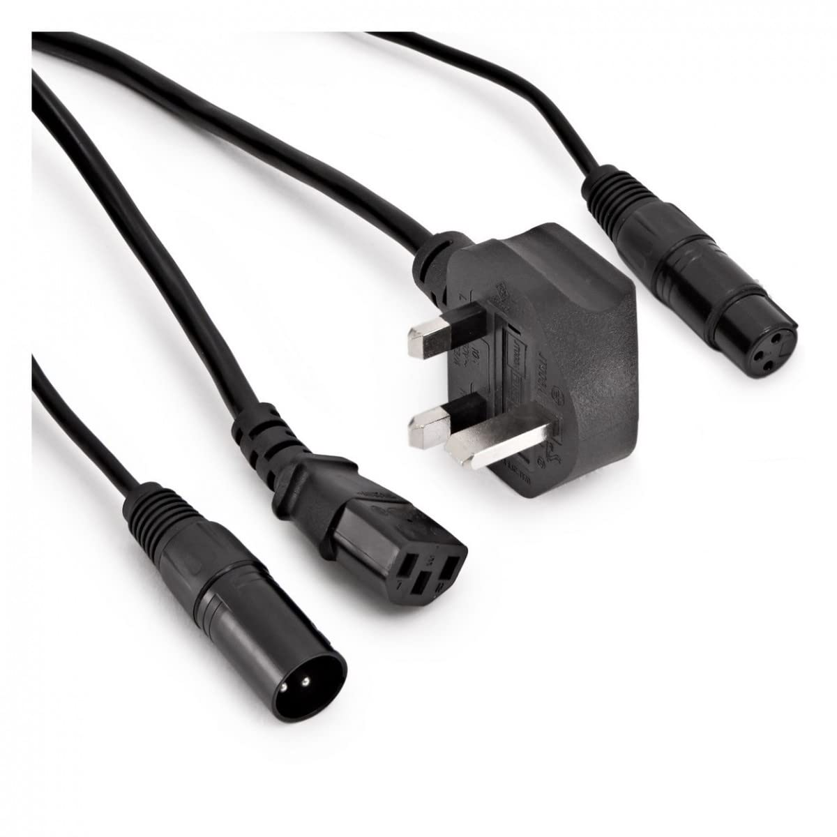 gear4music 10m IEC e XLR cavo combinato audio e alimentazione | Combina audio e alimentazione per cablaggi puliti, rivestito in PVC con anima in rame, compatibile presa UK