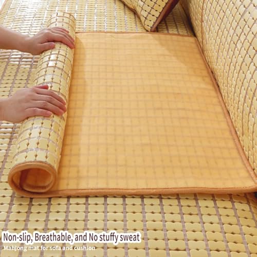 Almohadilla refrescante de bambú para sofá esterilla transpirable beige 6