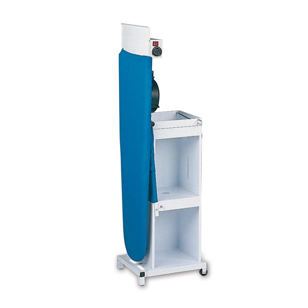 EOLO Table à Repasser TS05 Professionnelle Chauffante Aspirante Soufflante Régulation Température Pliable roulettes Planche Stable Jeannette Etagère Linge Repose-Fer Efficacité Energétique A++