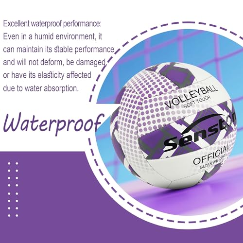 Image of Senston Size 5 Volleyball - Soft & Durable Microfiber Cover for Adults & Youth | Official Size for Indoor, Outdoor, Beach & Gym Training | Includes Air Pump | Soft & Durable Microfiber Cover,for Indoor, Outdoor, Beach & Gym Training
