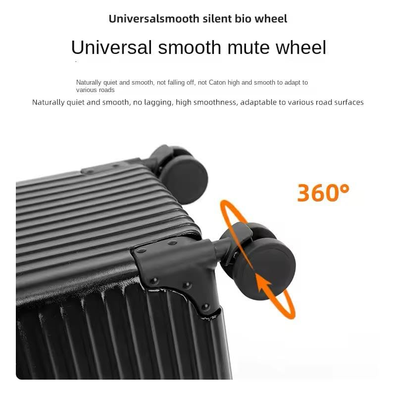 Professional Rolling Pilot Case, Aluminum Hard Shell, 360° Silent Wheels, Black3