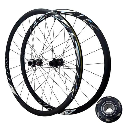 GEIRONV Juego Ruedas for Bicicleta Carretera, Freno Disco 700C 4 Rodamientos Sellados Llantas de Doble Pared 30 MM Eje Pasante 24 Orificios Y Liberación Rápida 1820 G(Ms-700c,15 * 100/12 * 142MM)