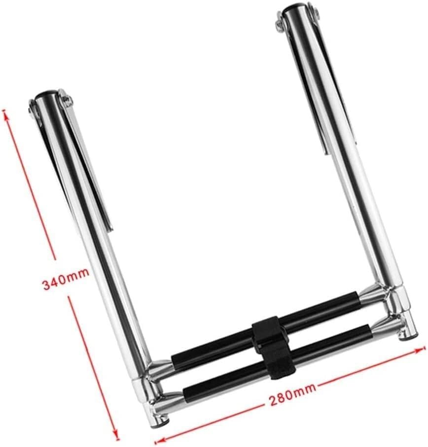 Escalera extensible de acero inoxidable para piscina marina 2 peldaños miniatura 3