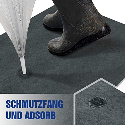 DFIONC Fußmatte innen, waschbar Schmutzfangmatte, superdünne Eingangstürmatte, strapazierfähige Türmatte Schmutzfänger, Saugfähiger Küchenläufer, Schmutzfängerfußmatte für Innenbereich, Dunkelgrau