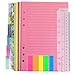 A5 Nachfüllbare Notizpapier Set, 1 Packung 50 Blatt 6 Löcher A5 Nachfüllpapier Liniert, 6 Farbige Pvc Binderteiler Trennblätter, 125 Stück Index Tabs mit Lineal für Journal Notebook