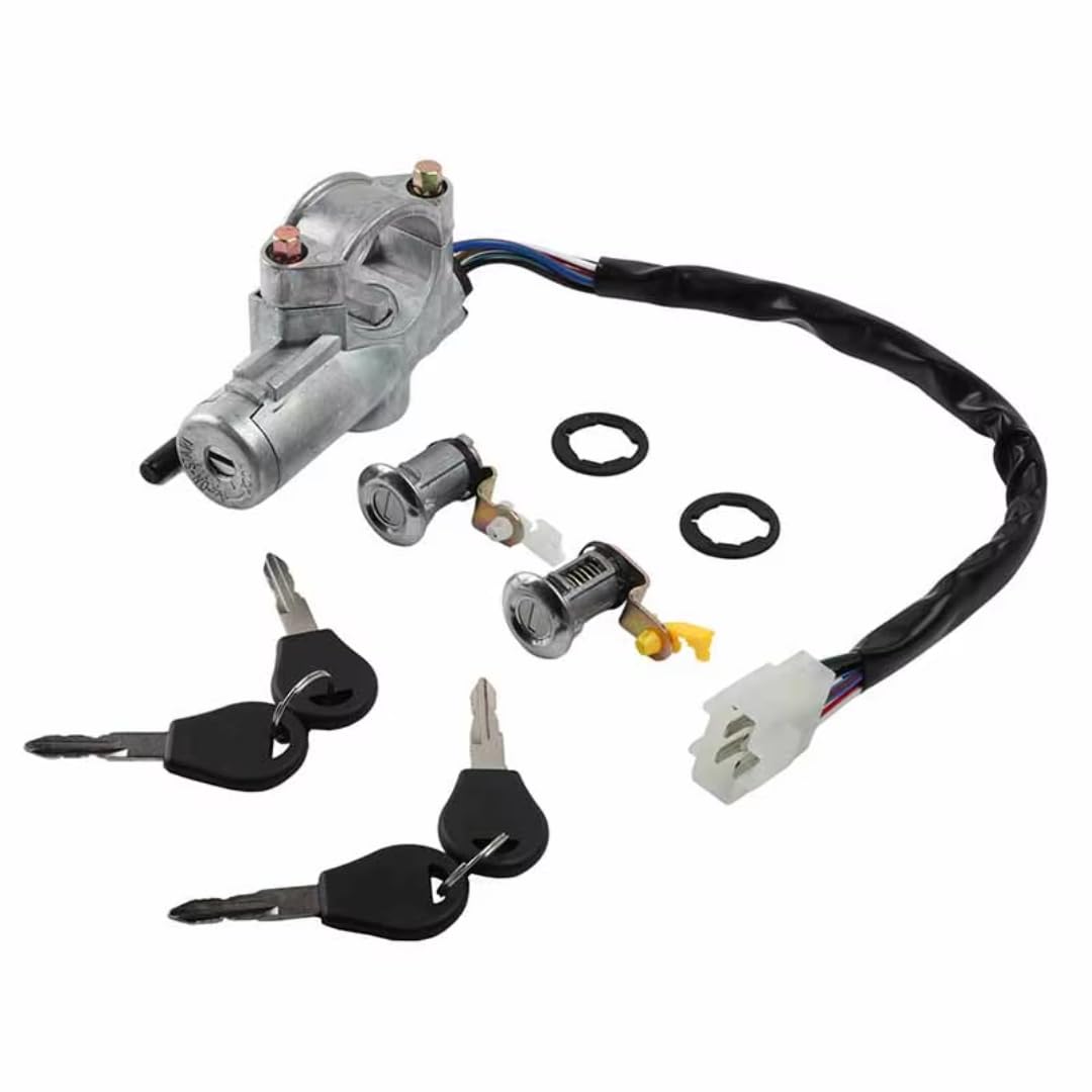 Rufutle A Set Car Auto Door Lock Cylinder Barrel For Nissan D21 Pickup Pathfinder 1987-1991, Ignition Switch 8060001G25/4870075P25(A Set)
