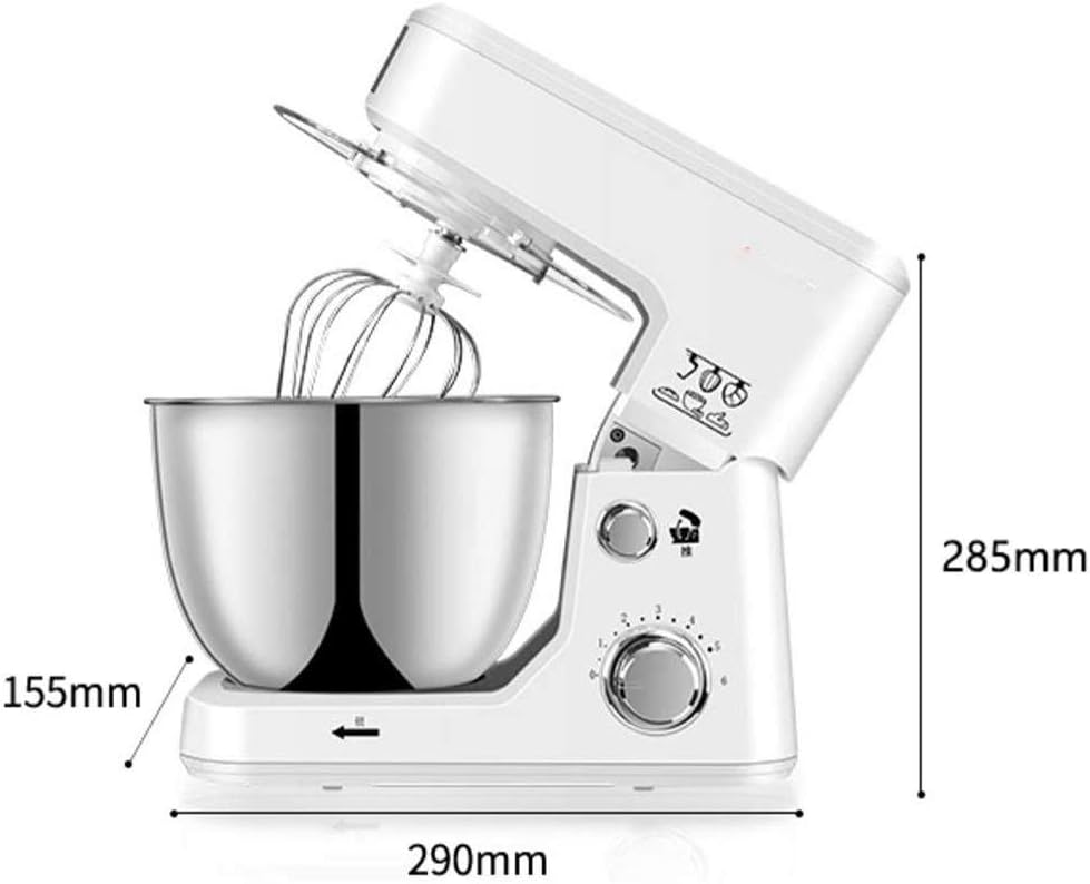 High-Power White 6-Speed Desktop Mixer, Splash-Proof Multifunctional Mixer with 4L Large-Capacity Basin