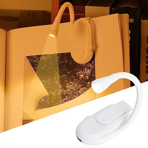 ZKLiLi Book Light Clip on Reading Light for Bed, USB Rechargeable Book lamp, Book Gifts for Women Men, Portable 3 Color Dimmable LED Small Book Accessories for Reading Lovers(Black) (White)