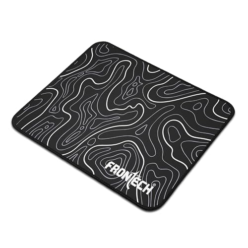 Image of FRONTECH Premium Computer Mouse Pad - 260mm x 210mm x 3mm | Anti-Slip Rubber Base | Water-Resistant | Micro-Textured Surface with Stitched Edges (MSP-0061 Grey)