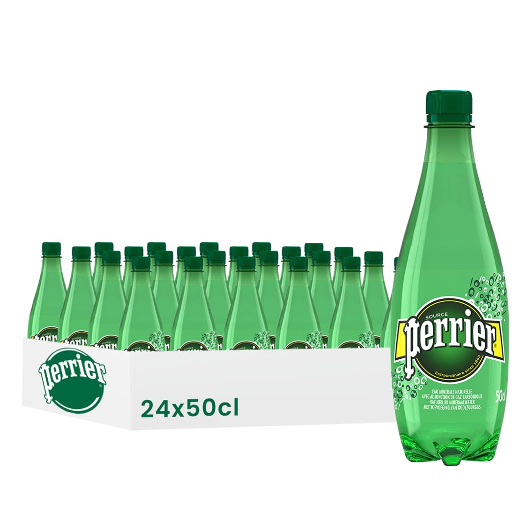 Perrier Eau Minérale Naturelle Gazeuse, 50cl, Pack de 24 Bouteilles