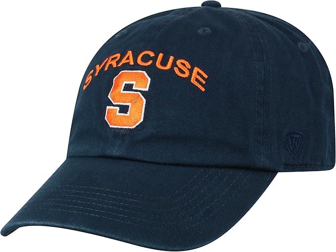 Collegiate Primary Color Team Arch Adjustable Hats (US Alpha One Size Syracuse)