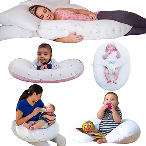 CozyBaby 5-in-1 Pregnancy, Breast Feeding & Baby Pillow. 5 Essential Uses from Pregnancy Pillow to Feeding Pillow & Baby Lounger Plus Tummy Time Pillow & Sitting Support Pillow