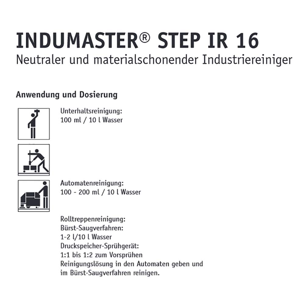 Buzil Indigumaster Step IR16 - Pulitore per acqua potente, sgrassante, tanica da 10 l
