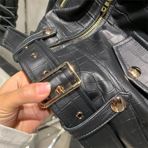 Women's Genuine Sheepskin Leather Jacket - Soft Lambskin Coat With Classic Biker Style For All Seasons C115 XL steampunk buy now online Women's Genuine Sheepskin Leather Jacket - Soft Lambskin Coat With Classic Biker Style For All Seasons C115 XL steampunk buy now online