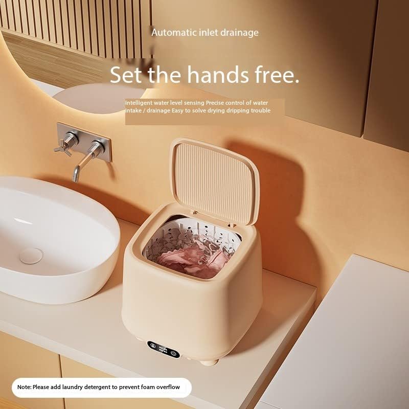 Miniatura 7 de Lavadora portátil, 220V Mini Elución Totalmente Automática Integrada 7L Lavadora de Gran Capacidad, Pequeña Ropa Interior y Calcetines Lavadora