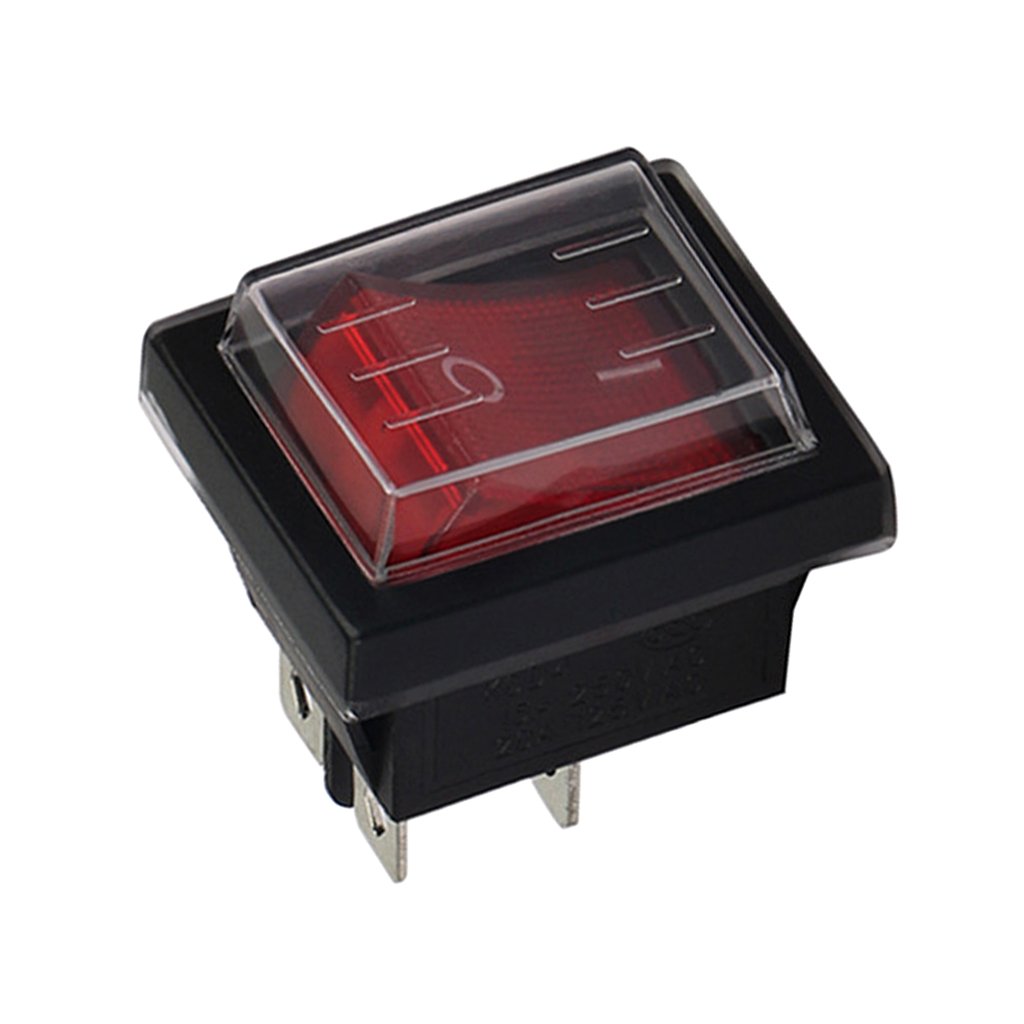Sharplace Interrupteur étanche d'absorbeur d'eau, Rouge, Bouton poussoir, Normalement ouvert, 1 voie, Montage en surface, Manuel