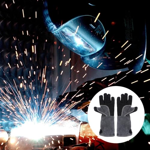 Guantes resistentes al calor alargados para barbacoa y soldadura sin quemaduras 6