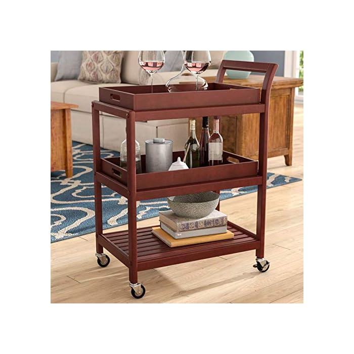 Buy Serving Cart for Home, Kitchen Trolley Cart, Utility Rolling Serving Carts with 3 Tier