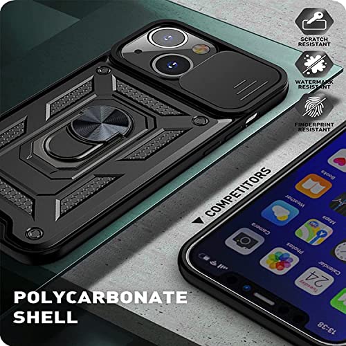 Coque iPhone 13 Pro Max antichoc militaire noire avec support