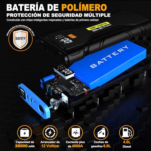 Auxilio Vial, Tools pasa corriente portatil auto Marca BAKEWAY (3)