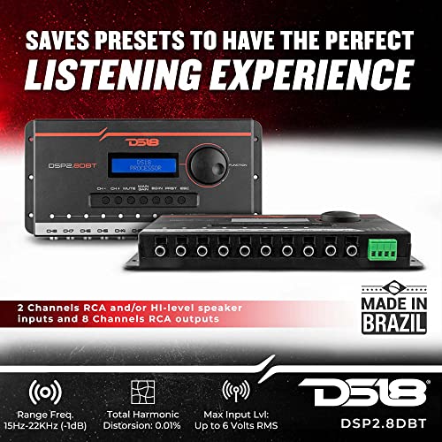image for DS18 DSP2.8DBT 2-Channel in and 8-Channel Out Digital Sound Processor 