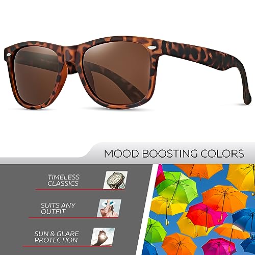 Image of Retro Rewind Polarized Sunglasses for Women Men - UV400 Classic Square Vintage Shades Trendy Unisex Sun Glasses