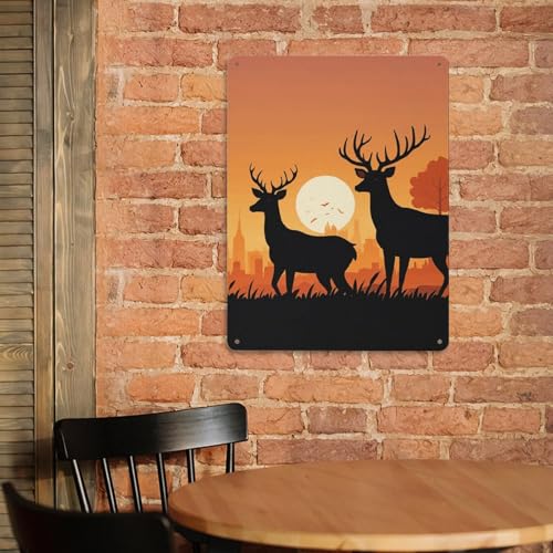 Illustration silhouette cerf BVNMT en métal cadeau idéal