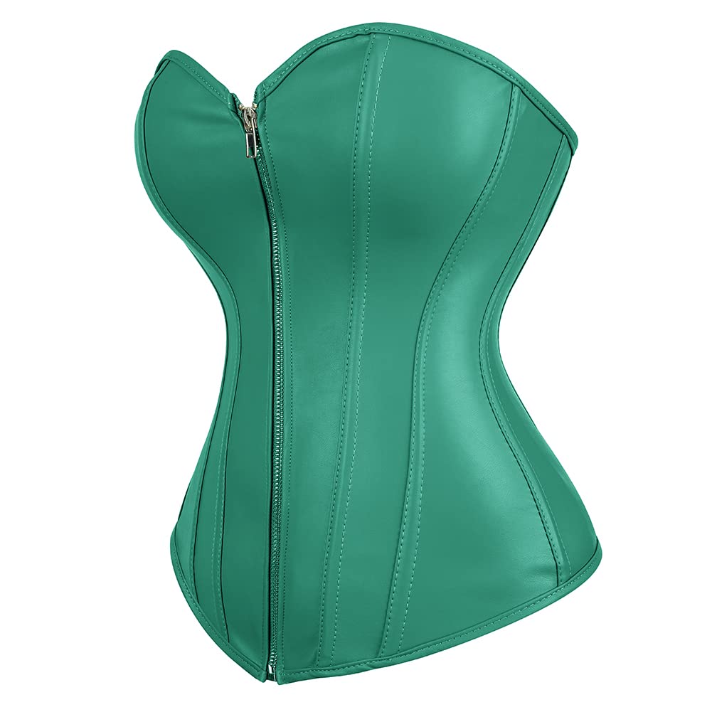 Grebrafan Exclusive Corsage Kunstleder Korsett Reißverschluss Bustier Große Größen