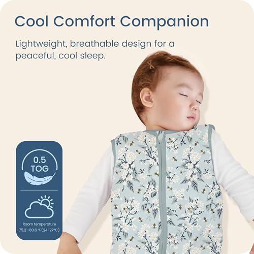 Image of Toddler Sleep Sacks 2T-3T-4T, 0.5 TOG Light Summer Wearable Blankets, Extra Long XL Sleeping Bags, 2 Pack