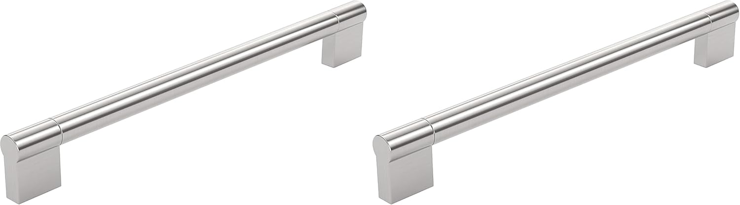 Richelieu Hardware BP527224195 Avellino Collection Center, Contemporary Cabinet Pull, 8 13/16 in, Brushed Nickel (Pack of 2)