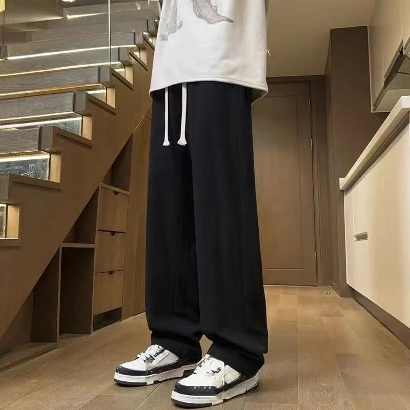 Summer Ice Silk Thin Loose Casual Straight Pants Man Harajuku Trousers for Men3