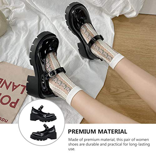 Black Mary Jane Shoes Women Casual Shoes Chunky Heels Mary Jane Block Heels3