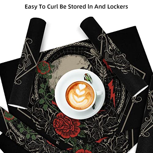 Set de table Lucky Skull fleur antidérapant résistant chaleur table 30x45 - 4