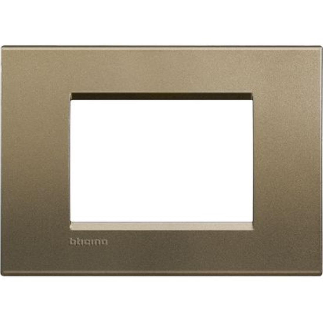 BTicino Livinglight Placca 3 Moduli, Forma Rettangolare, Bronzo