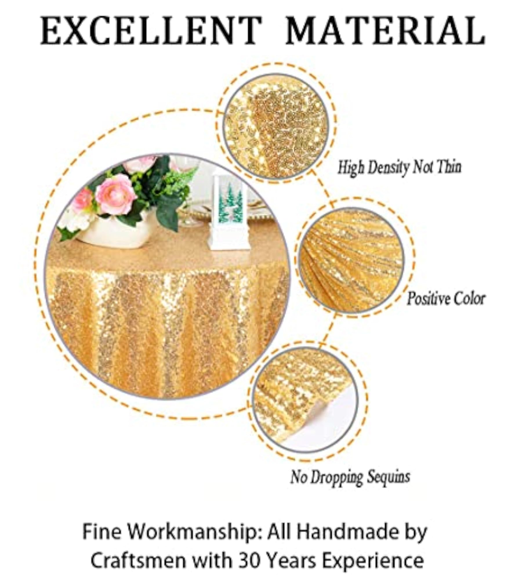 Sequin Tablecloth Table Linen for Wedding Party Decor