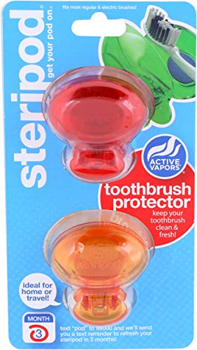 steripod Corded Electric ENE03-BRK Toothbrush Protector Dual Pack (Assorted Colors)