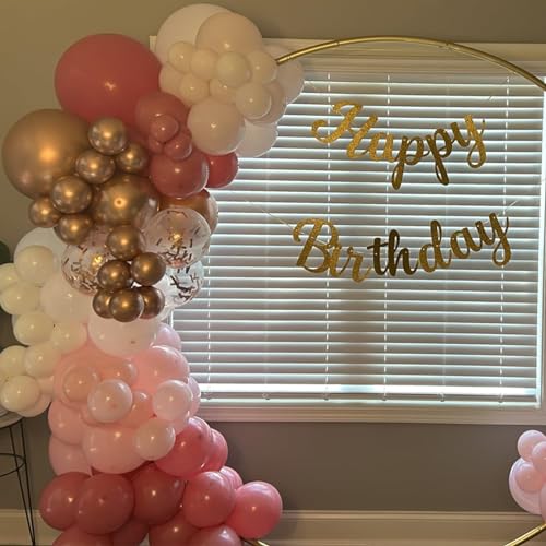 Image of Pink Rose Gold Balloons - 60pcs 12inch Confetti Helium Latex Balloons for Arch Birthday Decorations Bridal Shower Wedding Bachelorette